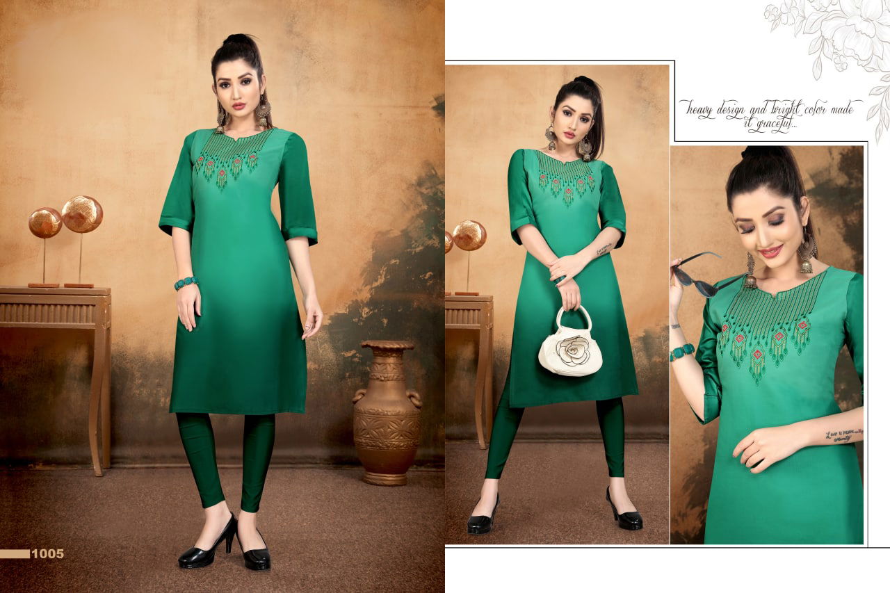 Sakhi 1 Latest Designer Ethnic Wear Jam Cotton Embroidery Kurtis Collection

