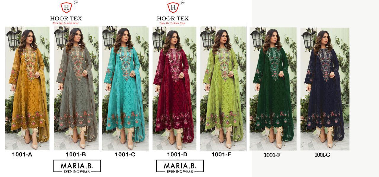 Hoor tex MARIA.B. Supe Hit Design Faux Georgette with Embroidery work Designer Pakistani Collections Full Set and Single Available