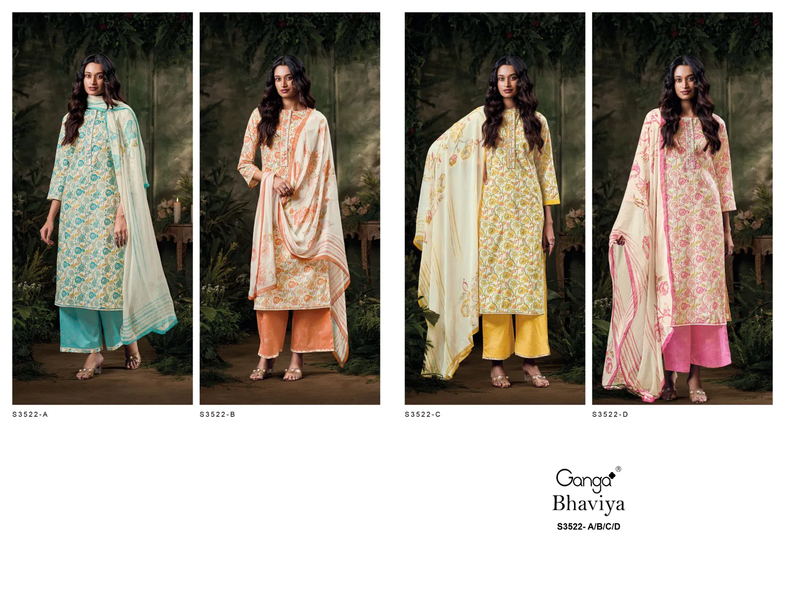 Bhaviya 3522 By Ganga Cotton Printed Designer Salwar Suit Orders In India