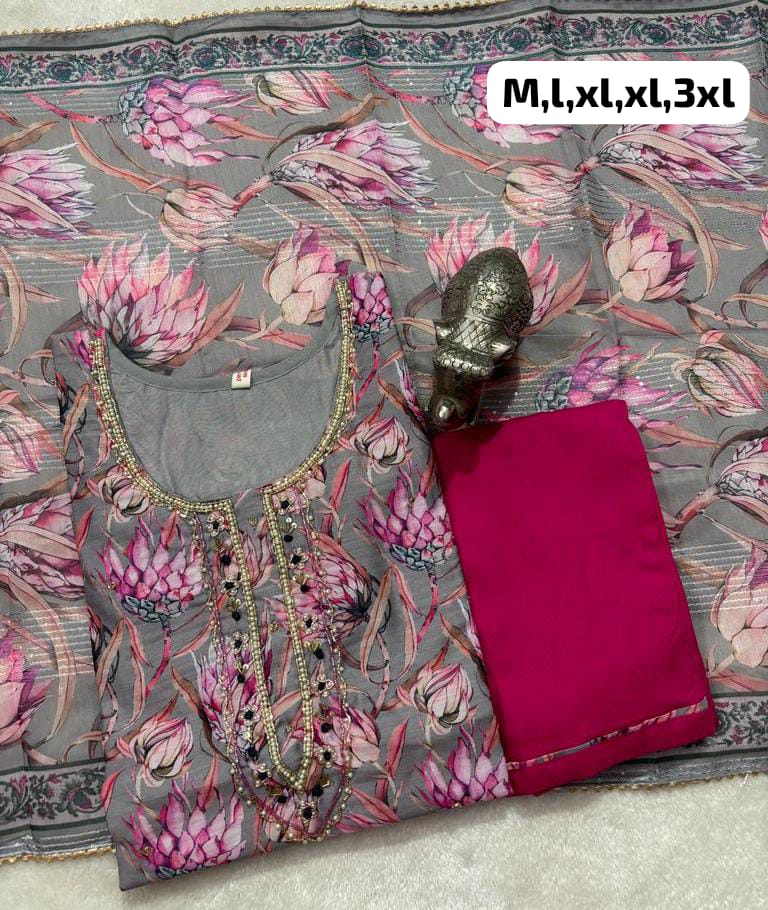 Virat Hand Work Masleen Kurti With Bottom Dupatta Catalog

