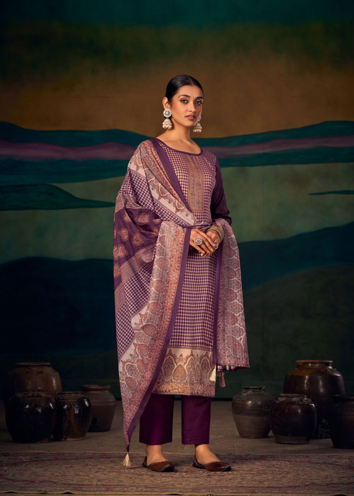 Zara Jam Stain Digital Printed Dress Material Catalog
