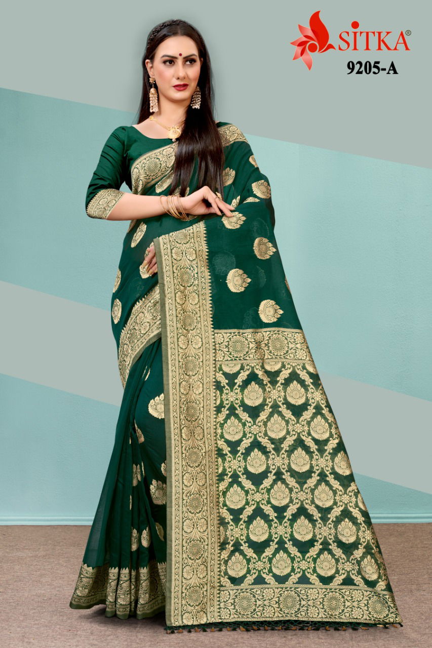 Raveena 9205 Latest Fancy Designer Festive Wear Heavy Cotton Silk Sarees Collection
