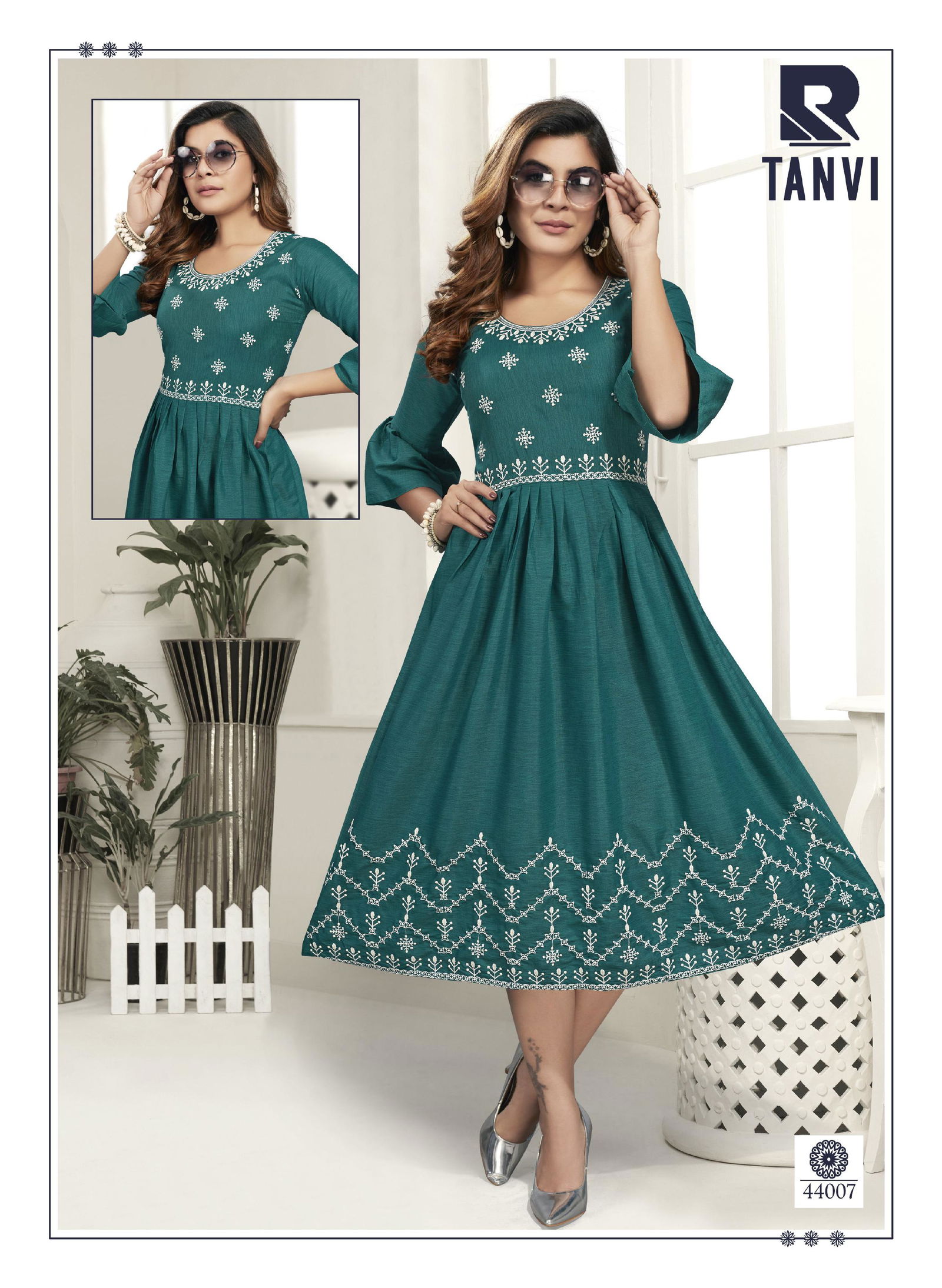 Raashi Tanvi Fancy Ethnic Wear Rayon Designer Anarkali Kurti Collection