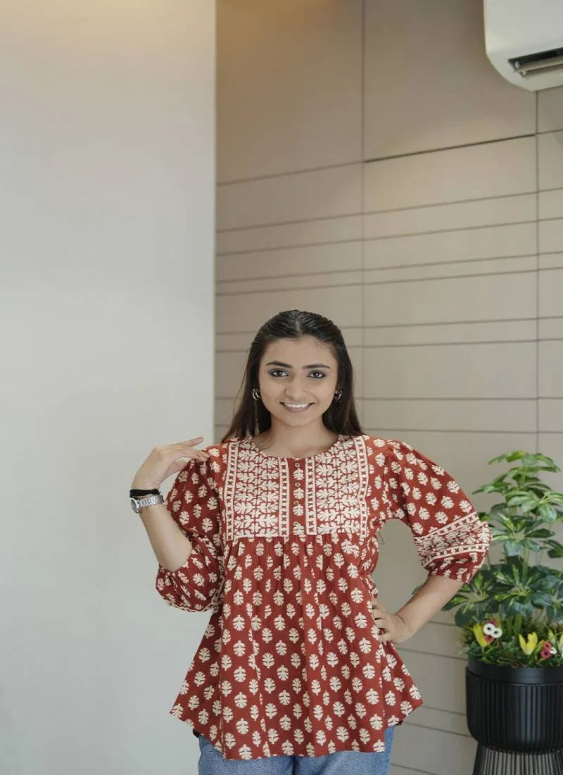 Tanyaa P 276 Beautiful Cotton Printed Wholesale Ladies Top Suppliers In Mumbai