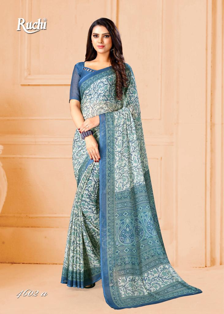 RUCHI SUPER KESAR CHIFFON 46TH EDITION Latest Regular Wear Printed Saree Collection