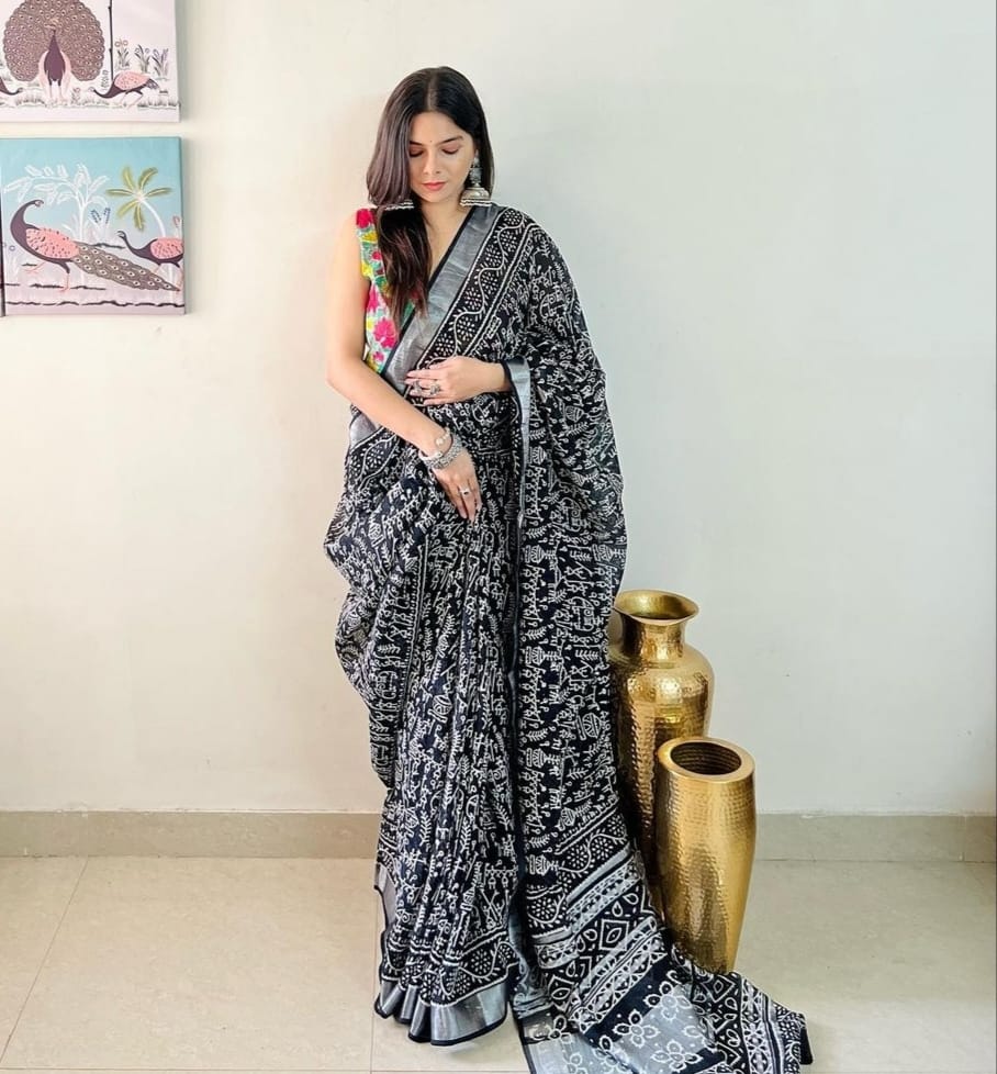 VK 4154 Linen Printed Daily Wear Sarees Catalog

