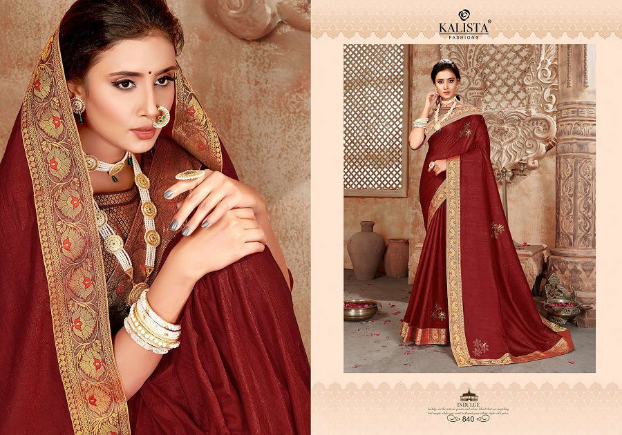 Kalista Kalki 2 Latest Heavy Designer Festive Wear Fancy Silk Embroidery Worked Sarees Collection
