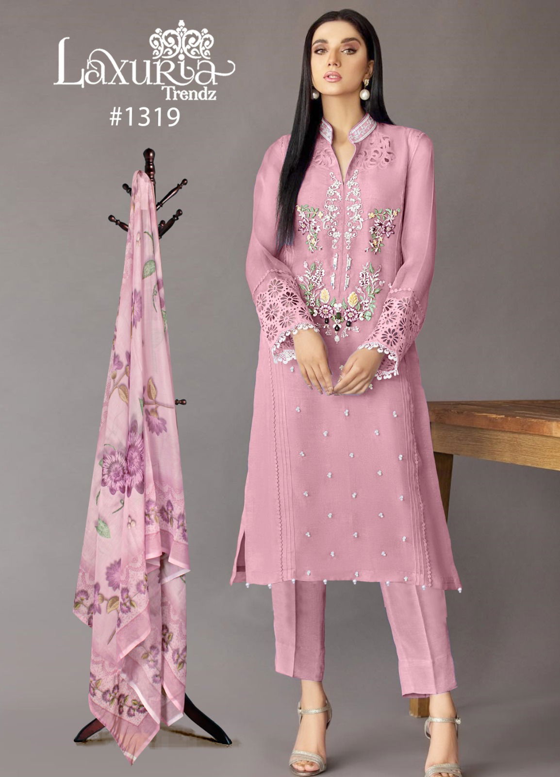 Luxuria 1319 Georgette Kurti With Bottom Dupatta Catalog