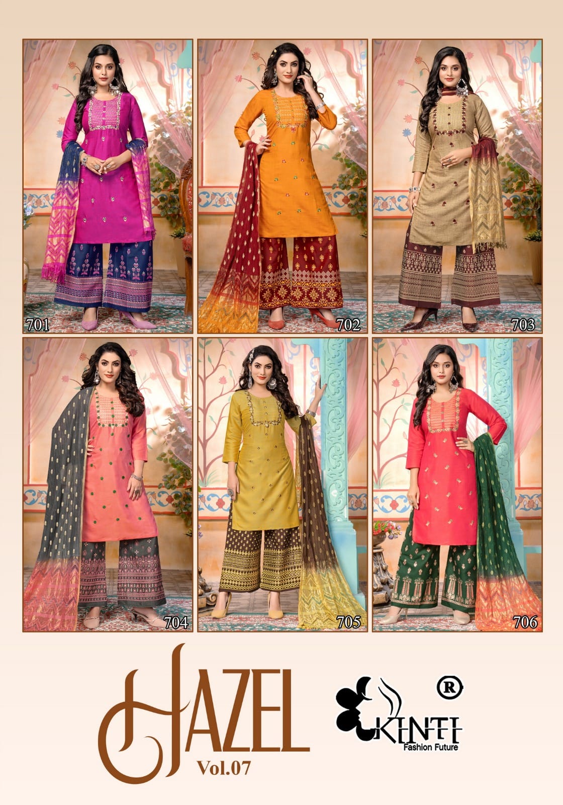 Hazel Volume 7 by Kinti Top Plazo and Duptta set
