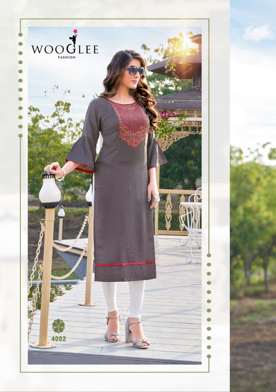 Wooglee Flora Fancy Designer Party Wear Designer Kurti Collection