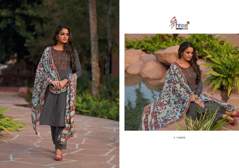 Shree Chevron Fancy Festive Wear Jam Cotton Print With Exclusive Self Embroidery Designer Dress Material Collection
