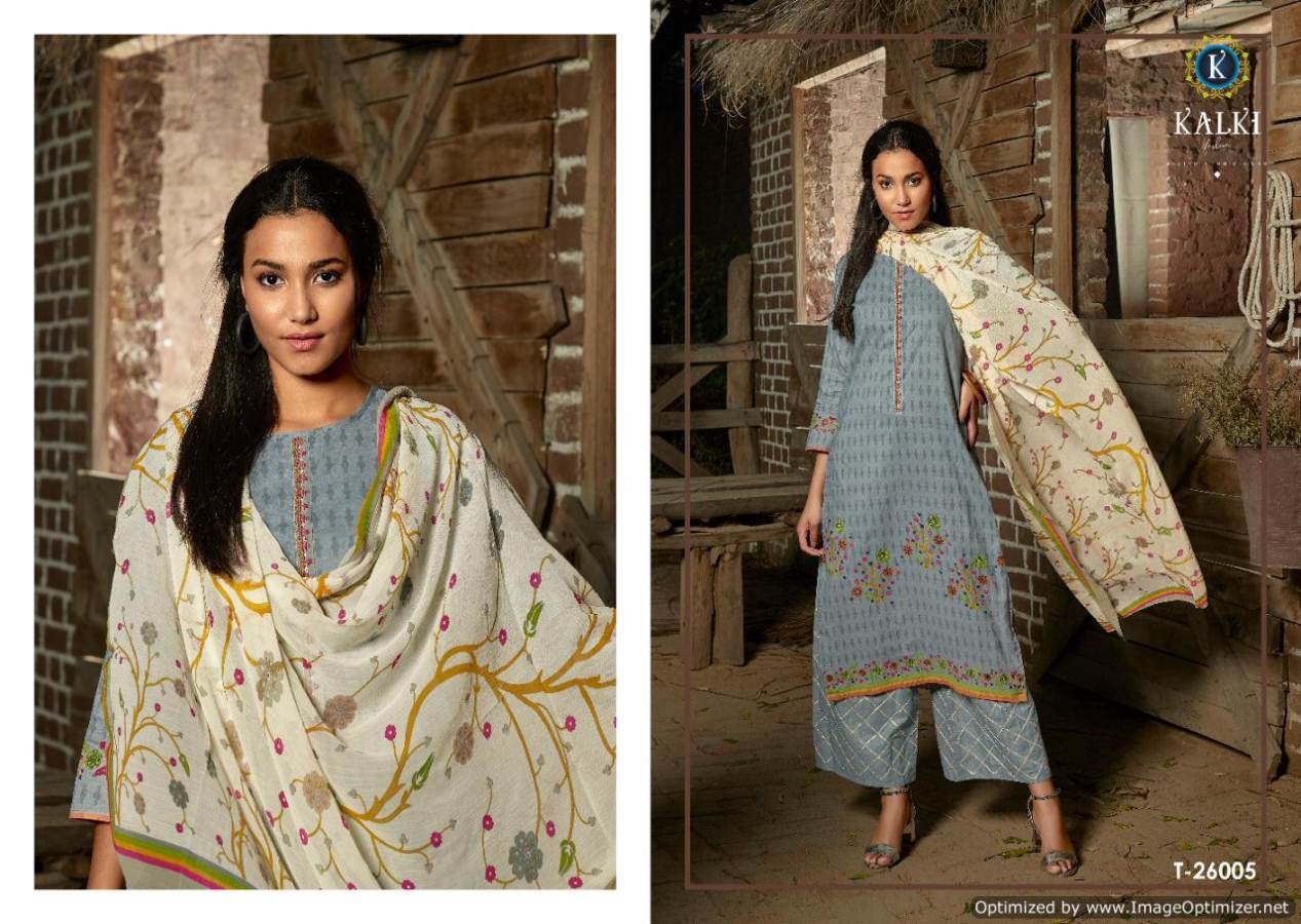 Kalki Ready Made Collection Of Kurti Plazzo Pattern Suit Gota Patti Work With Nazneen Dupatta 