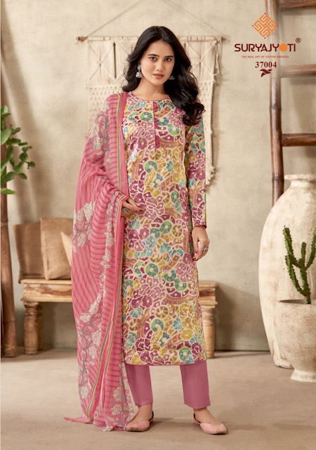 Suryajyoti Naishaa Vol 37 Jam Satin Cotton Dress Material Catalog
