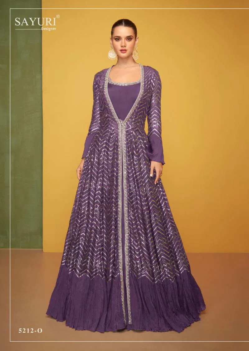 Petals Classic Carnival By Sayuri Silk Designer Gown Exporters In India