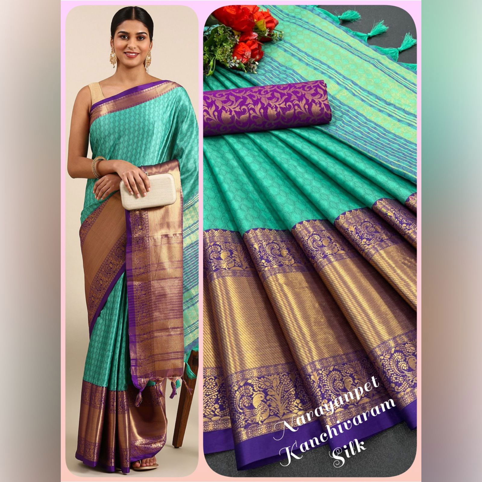 Aab Naranayanpet Kanchipuram Cotton Silk Saree Catalog