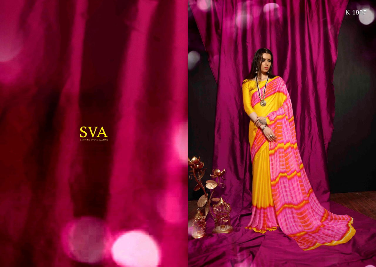 Sva Saniya Printed Georgette Casual Wear Saree Collection at Wholesale Price