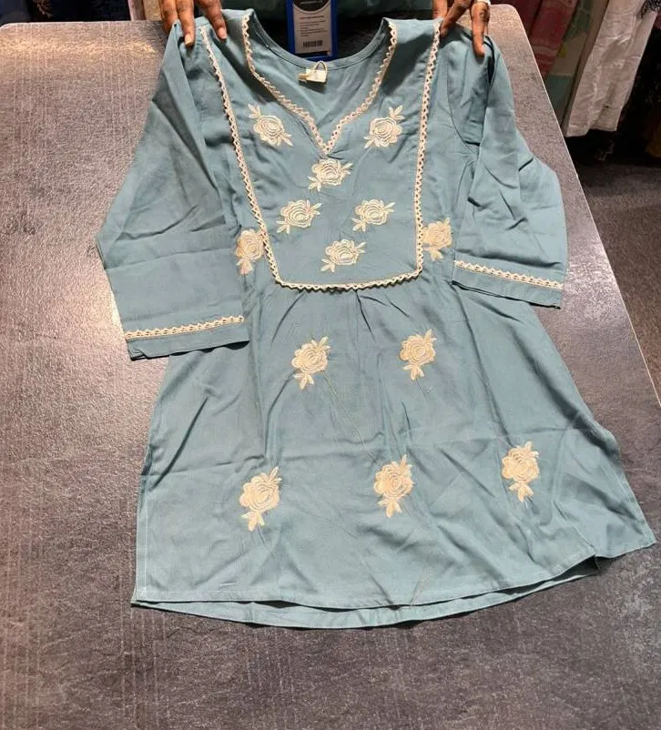 Naisha K 15 Rayon Embroidered Short Kurti Wholesale Suppliers In Mumbai