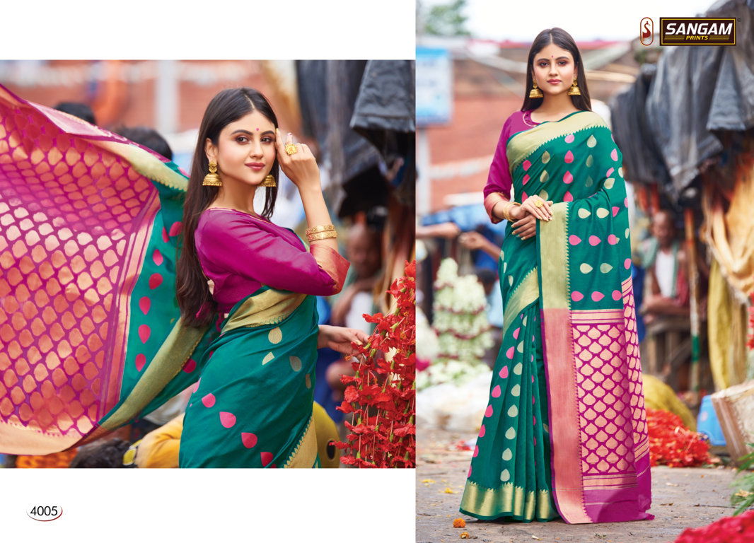 Sangam Aaradhya Latest Fancy Designer Festive Wear Heavy  Handloom Cotton Saree Collection
