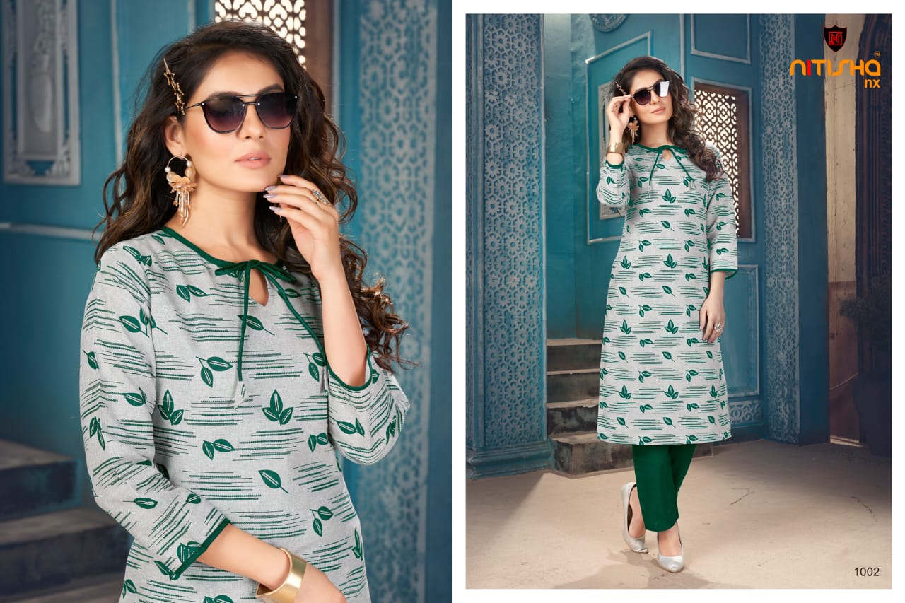 Nitisha Nx Butterfly Designer Regular Wear Long Kurtis With Bottom Collection
