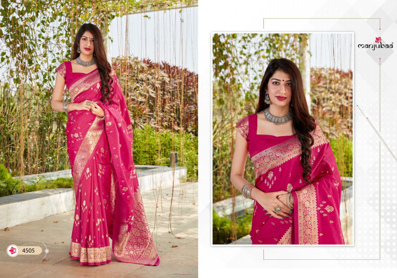 Manjubaa Maahi Latest fancy Heavy Silk Festive Wear Soft silk weaving Sarees Collection