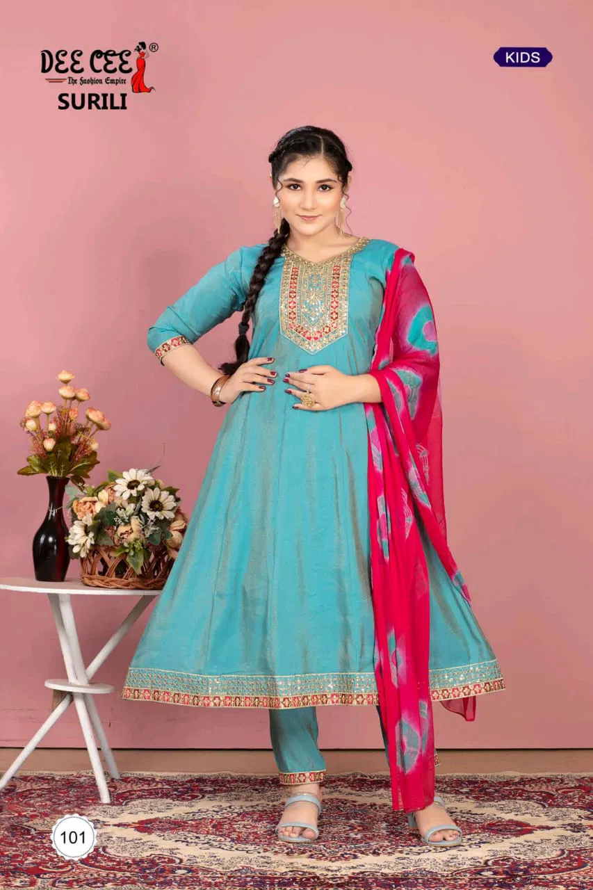 Surili By Deecee Simran Flared Kurti With Bottom Dupatta Wholesale Online