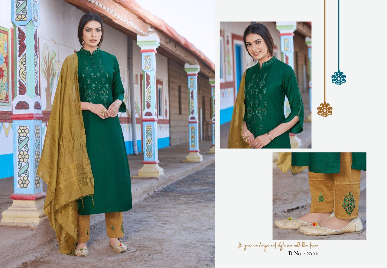 Rangoon Foram Latest Fancy Designer Feative Wear Chinon With Value Adition Work Long Kurti Readymade Collection
