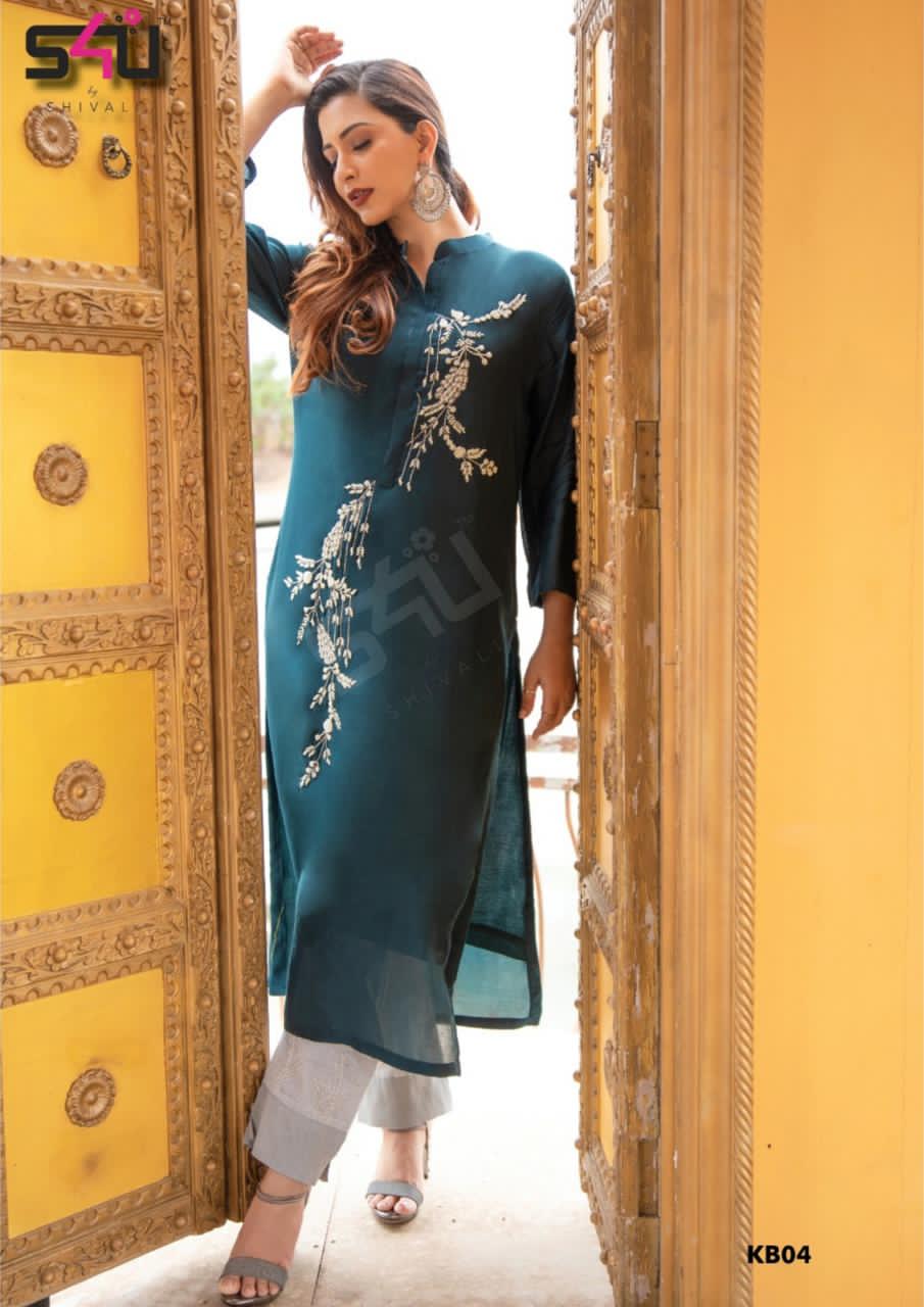 S4u Khwaab Muslin Designer Exclusive	Masleen Kurti With Bottom Collection