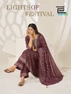 Light Of Festival By Blue Hills Rayon Foil Printed Plus Size Combo Kurti Set
