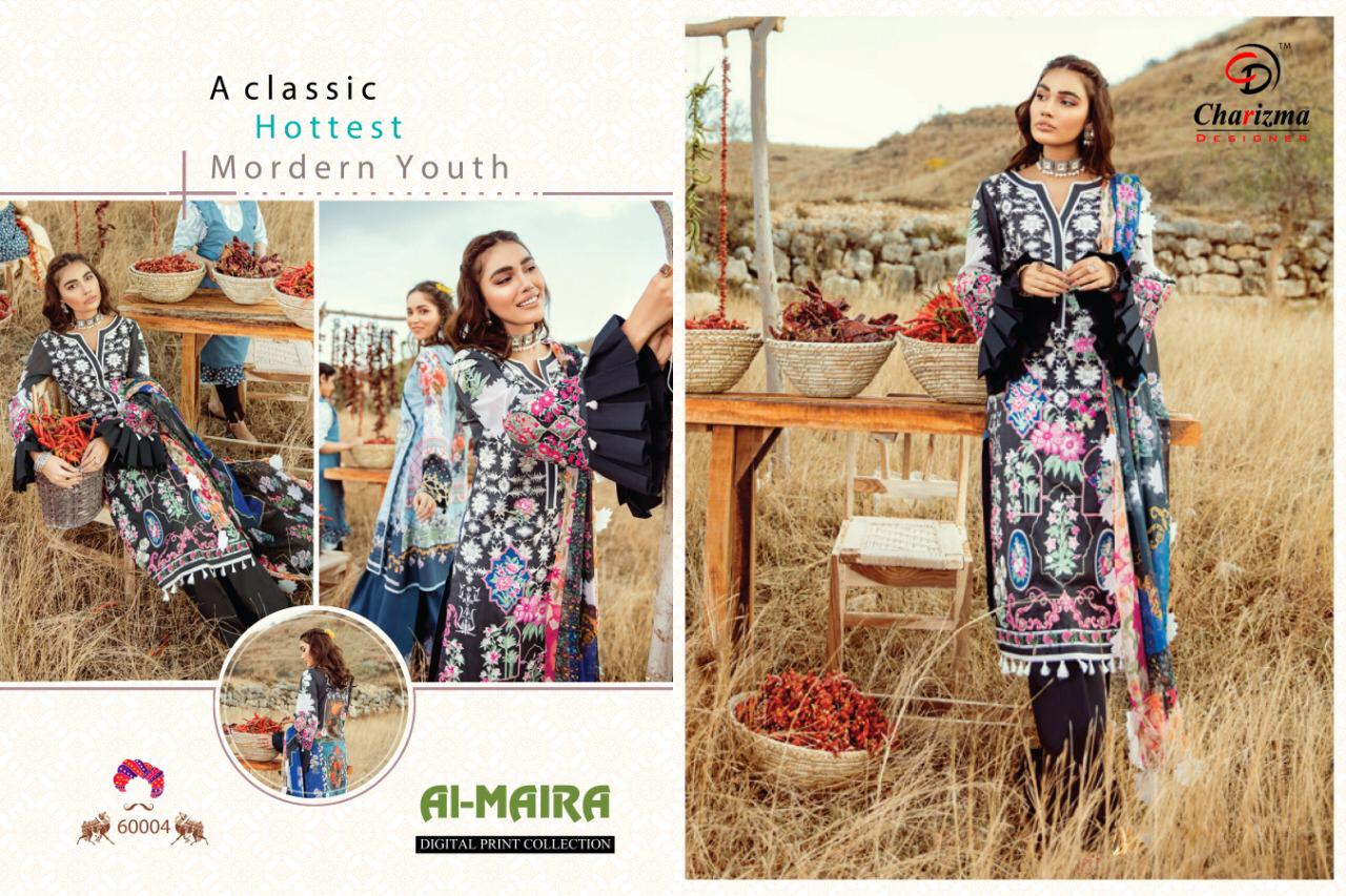 AL-MAIRA Charizma Digital print Embroidery & Bunch Patches Work  Most Hittest Design Pakistani Dress Collections