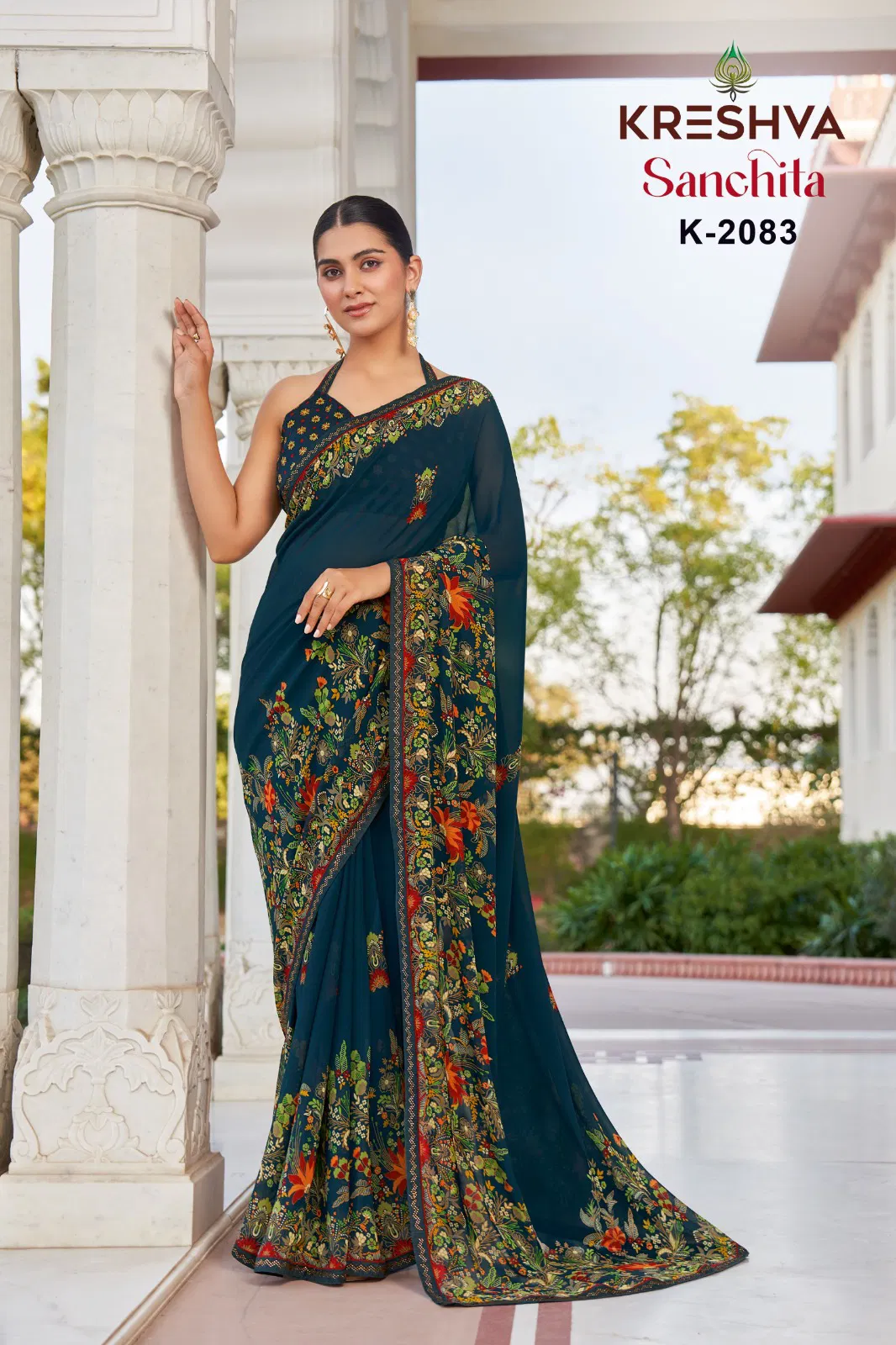 Sanchita By Kreshva Georgette Printed Daily Wear Saree Exporters In India