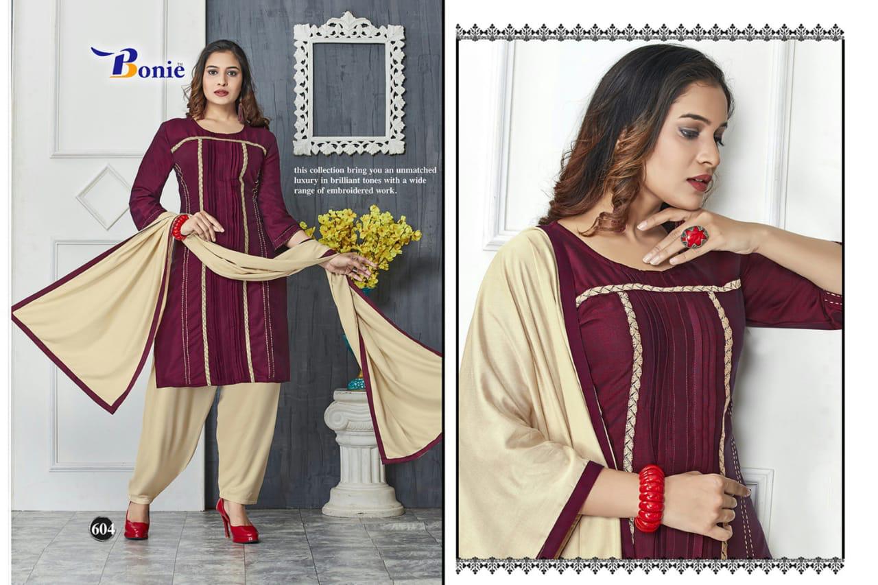 Bonie Naira Latest Designer Patiyala Style Beautiful Neck Design Salwar Suit Collection