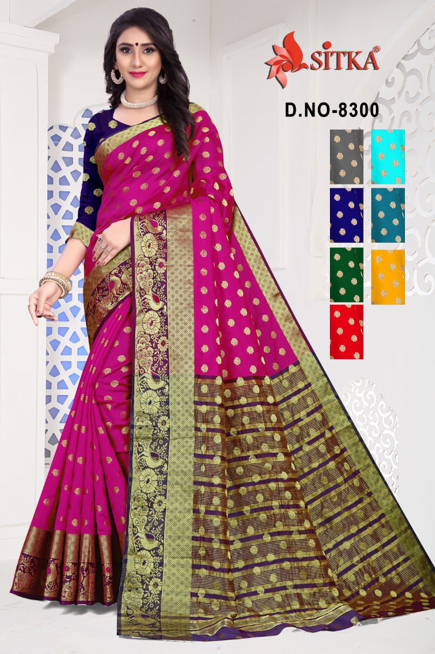 Sitka 8300 Latest Designer Wedding Wear Festive Wear Stone Work Silk Saree Collection