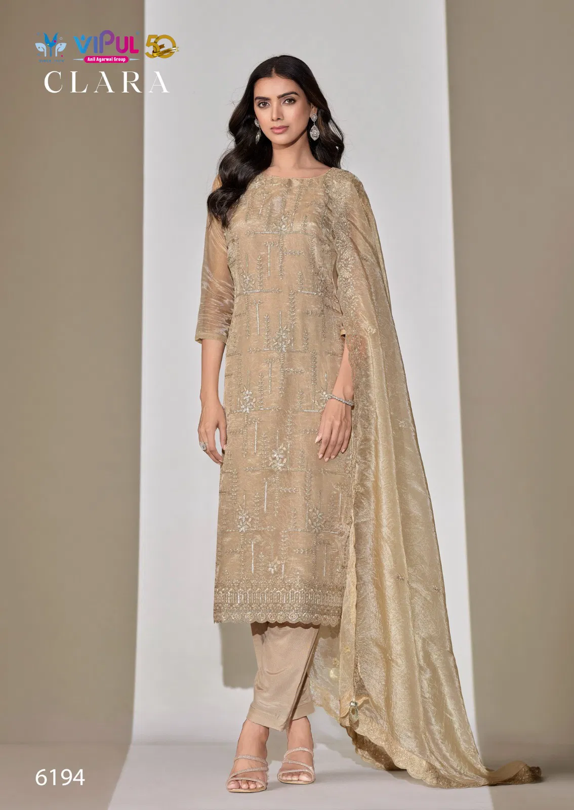 Clara By Vipul Satin Embroidery Designer Surat Salwar Suits Wholesale Market