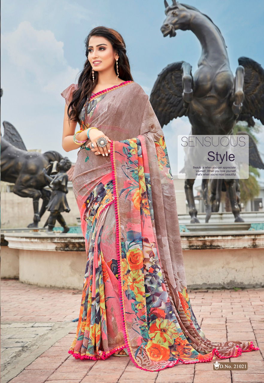 Vinamra Royal Touch Vol 2 Latest Designer Printed Casual Wear Georgette Saree Collection
