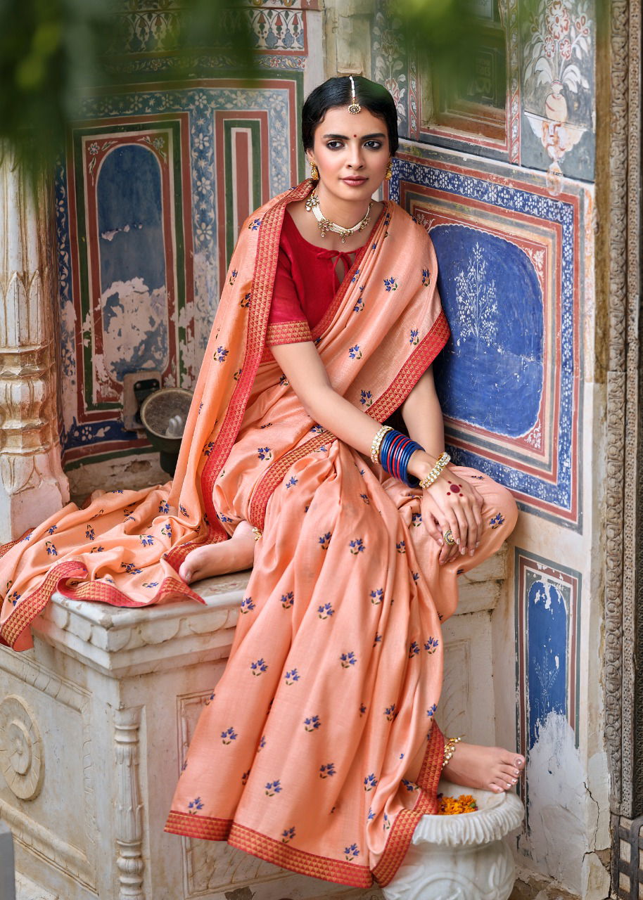 Kashvi Karigari Vichitra Jari With Fancy Lace Casual Wear Silk Saree Collection
