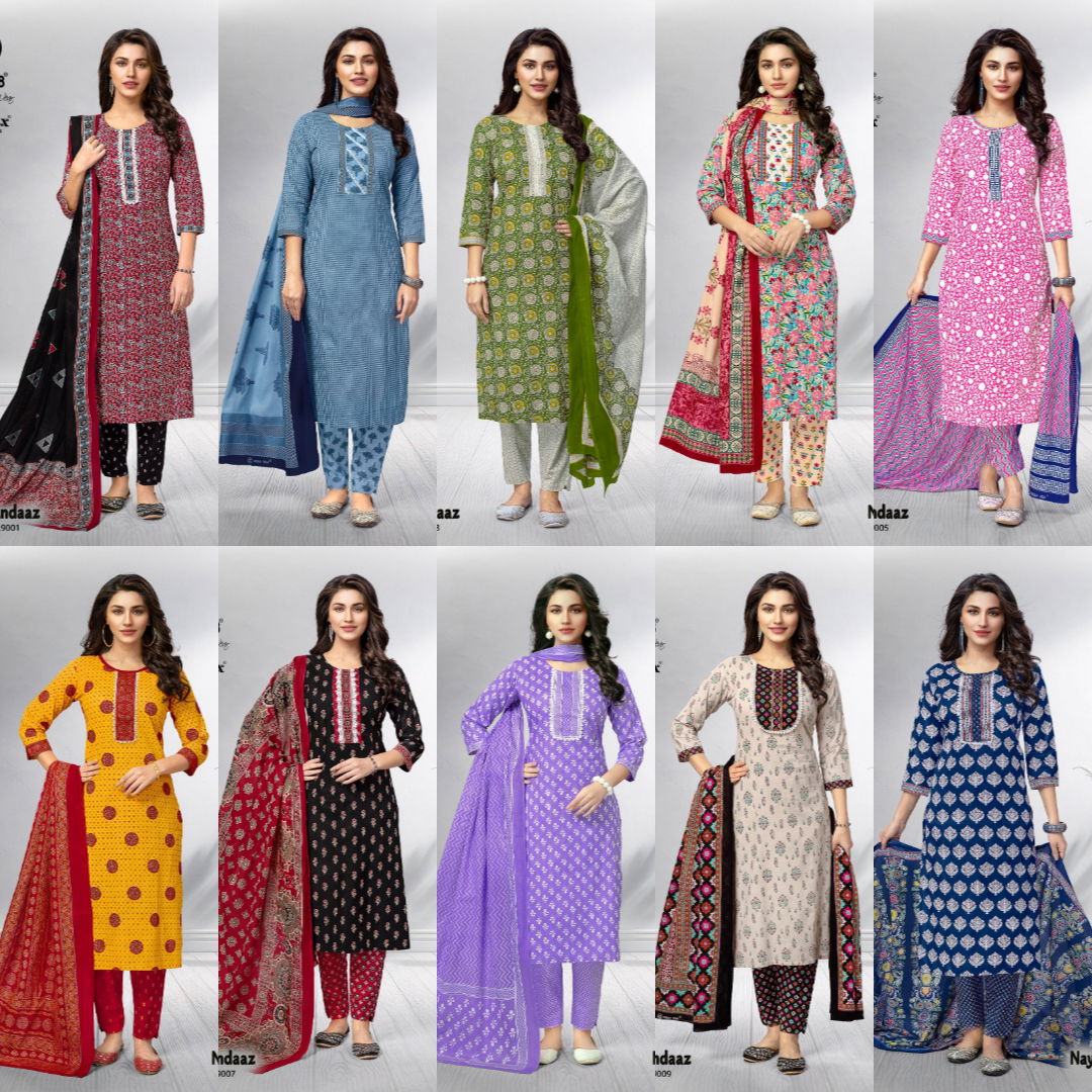 Naya Andaaz Vol 9 By Deeptex Cotton Printed Kurti   Bottom With Dupatta Suppliers In India