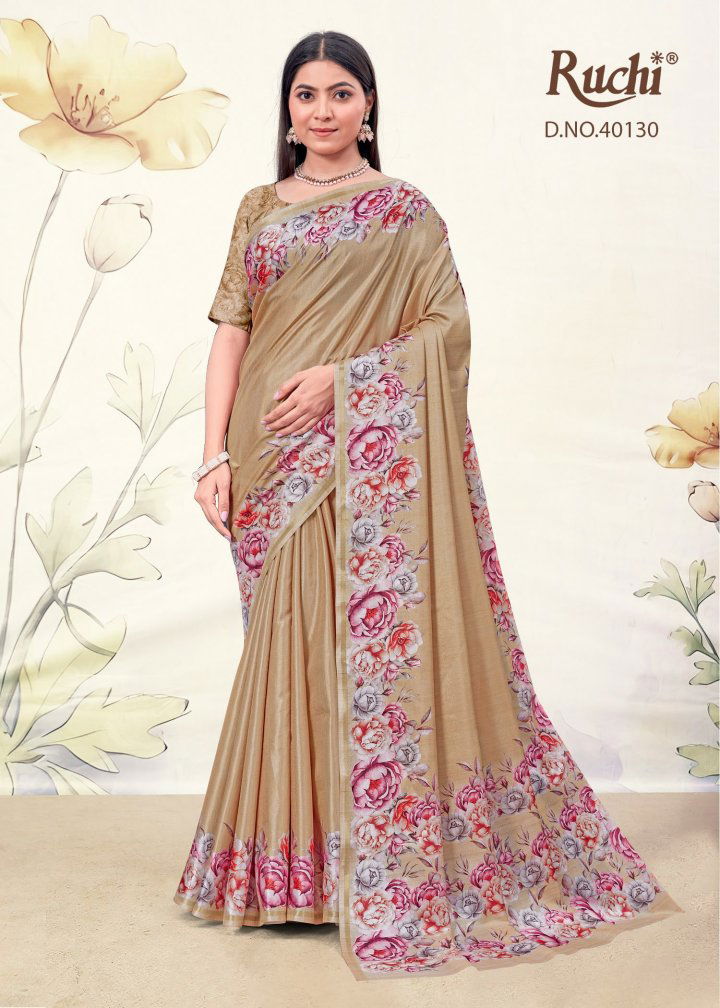 Saisha Vol 4 By Ruchi Digital Print Tussar Silk Fancy Saree Wholesalers In Delhi