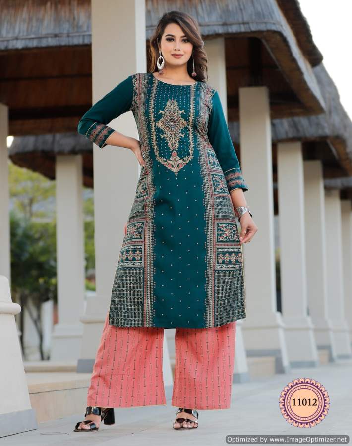 Bibas 11 Ethnic Wear Rayon Printed Kurti With Bottom Collection