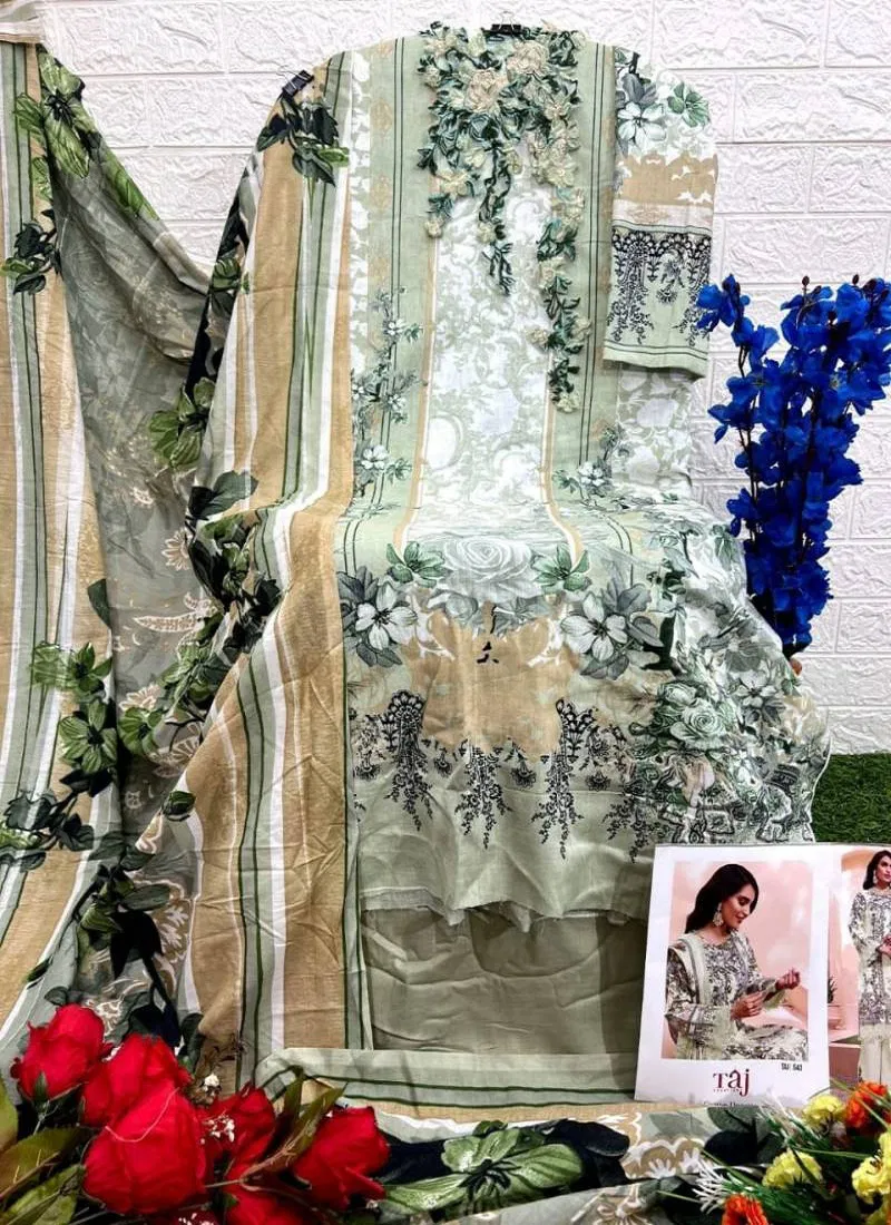 Taj 543 Chiffon Dupatta Pakistani Salwar Suits Wholesale Market In Surat With Price