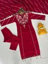 KF 4108 Kalaai Roman Silk Embroidery Kurti With Bottom Dupatta
