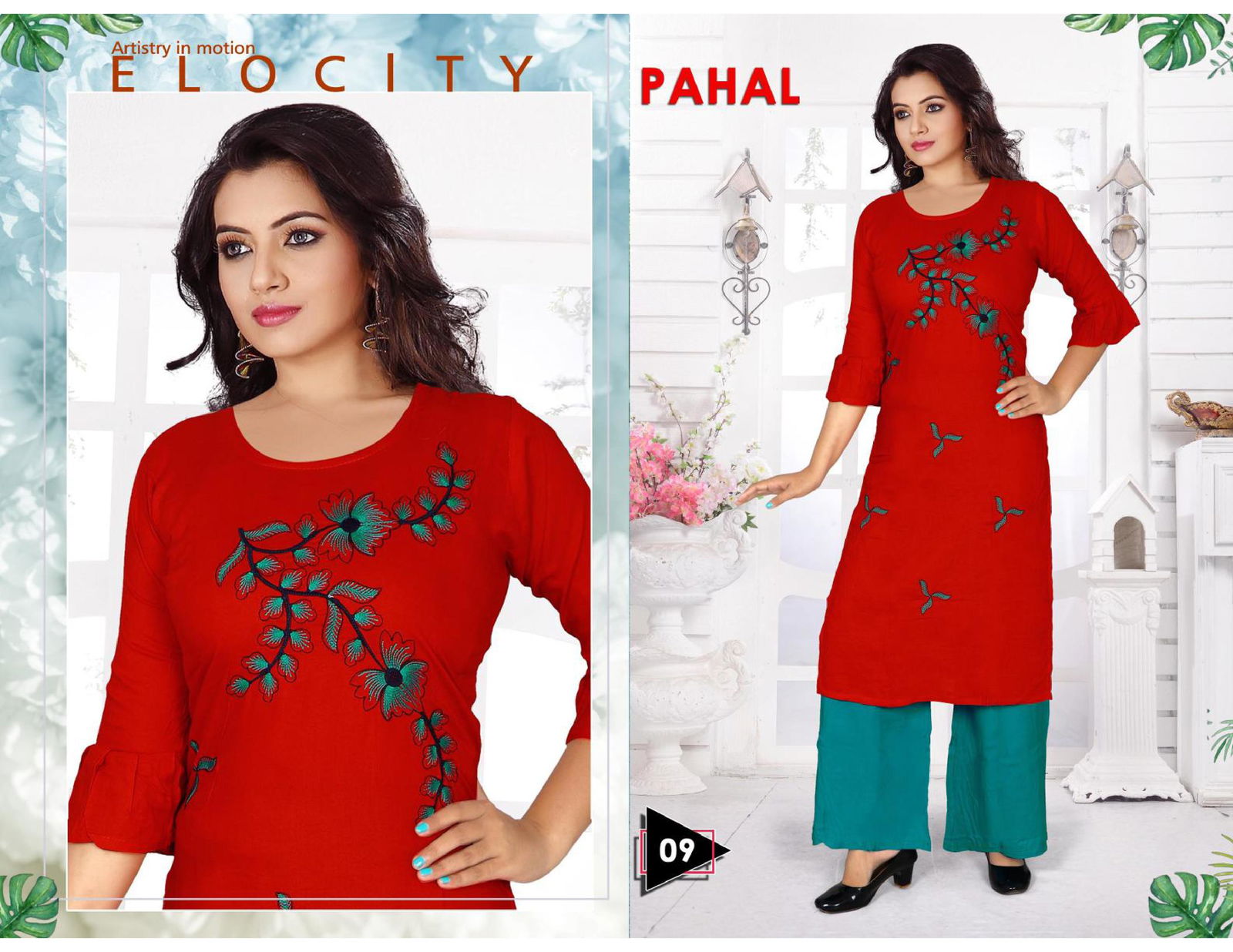 Pahal 2 Festive Wear Designer Rayon Printed Ethnic Wear Kurti With Bottom Collection
