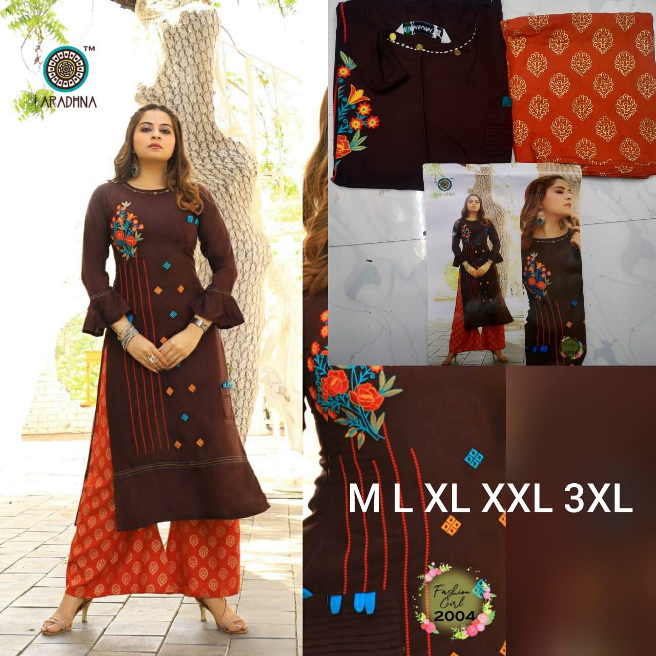 ARADHNA FASHION GIRL VOL 2 Heavy Rayon with Embroidery Work & Manual Work with Heavy Rayon With Ordinary Print & Gold Print Pazzo Kurtis Set Collections