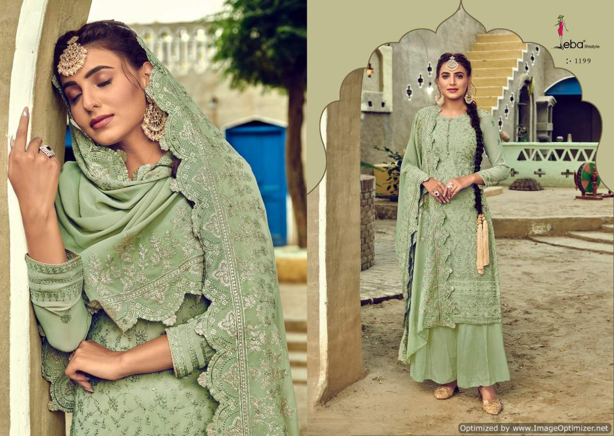 Eba Jassi Latest Faux Georgette Embroidered Designer Salwar Kameez Collection 
