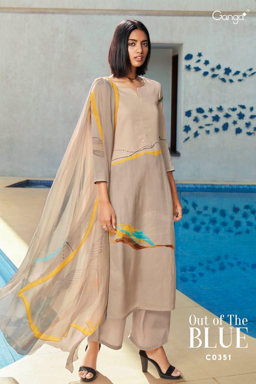 GANGA OUT OF BLUE Latest Fancy Designer Heavy Casual Wear Pure Linen Digital print Salwar Suit Collection