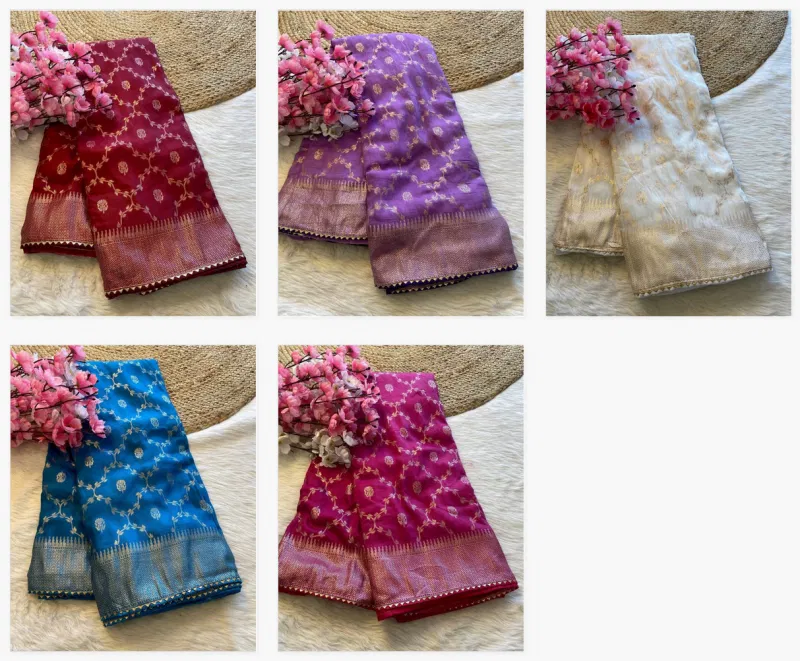 Kc 307 Wedding Wear Stylish Russian Silk Saree Exporters In India