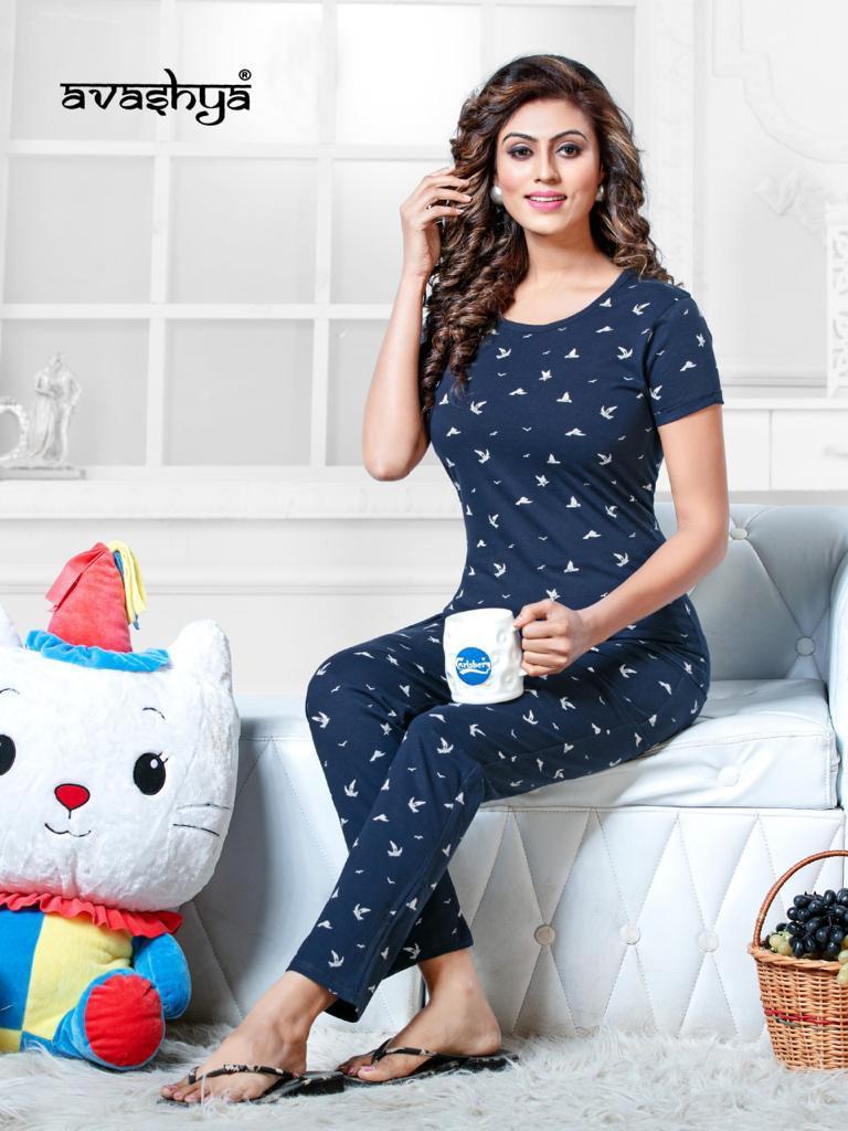 Premium Cotton Hosiery T-shirt With Pajama With Pocket Latest Night Wear Collection 