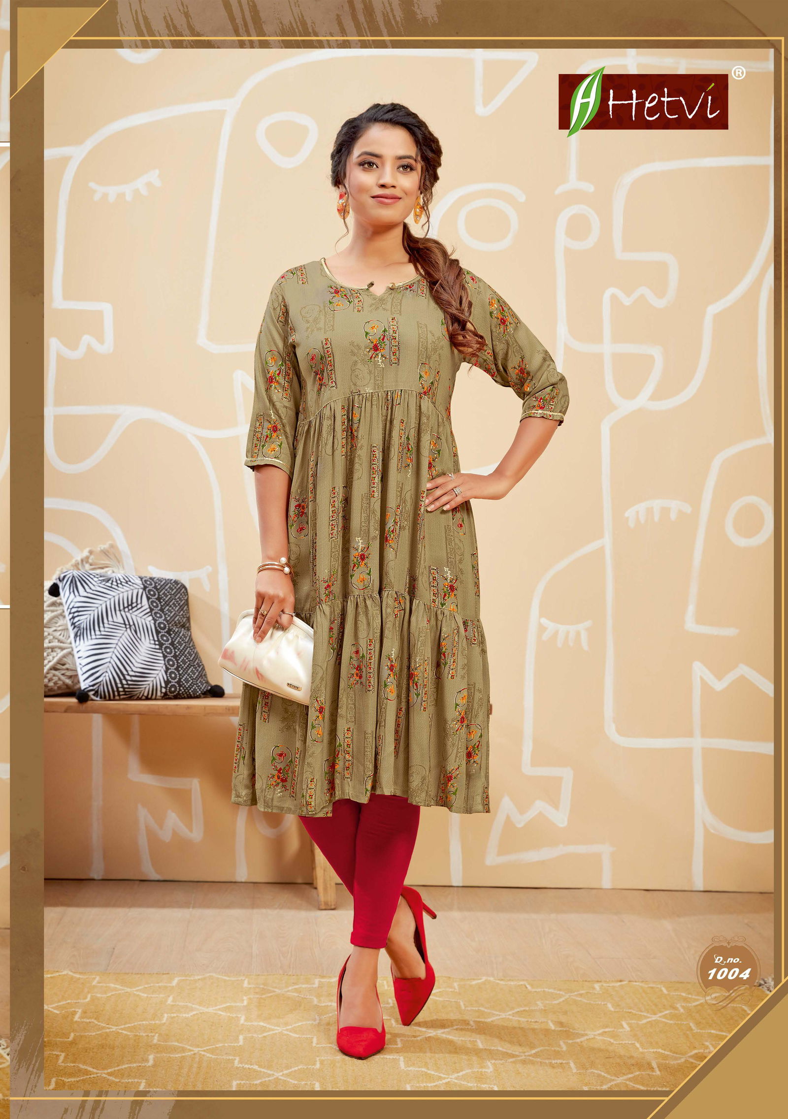 Hetvi Forum Casual Wear Rayon Printed Designer Anarkali Kurtis Collection
