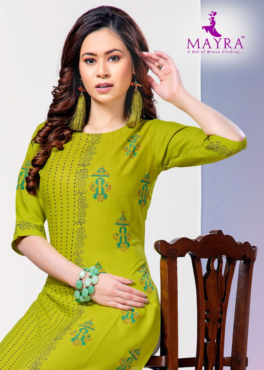 Mayra Jaguar 1 Latest Fancy Designer Casual Regular Wear Printed Designer Rayon Kurtis Collection
