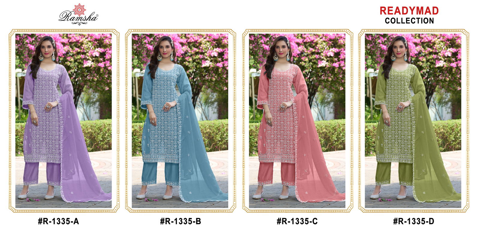 R 1335 Nx By Ramsha Crunchy Readymade Salwar Suits Orders In India