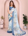 Vc Krishi B Linen Cotton Crafted With All Over Batik Printed Wholesale Saree In India